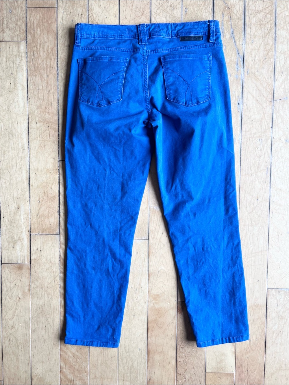 Calvin Klein Cropped Blue Slim Pants Size 6 - Picture 5 of 8
